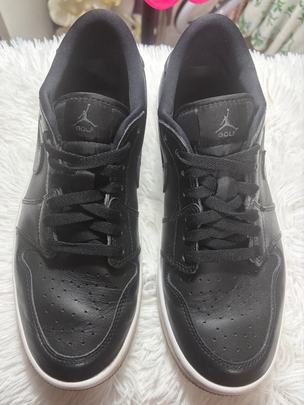 Jordan Men’s Black and Gum Low-Top Sneakers - Picture 4 of 11